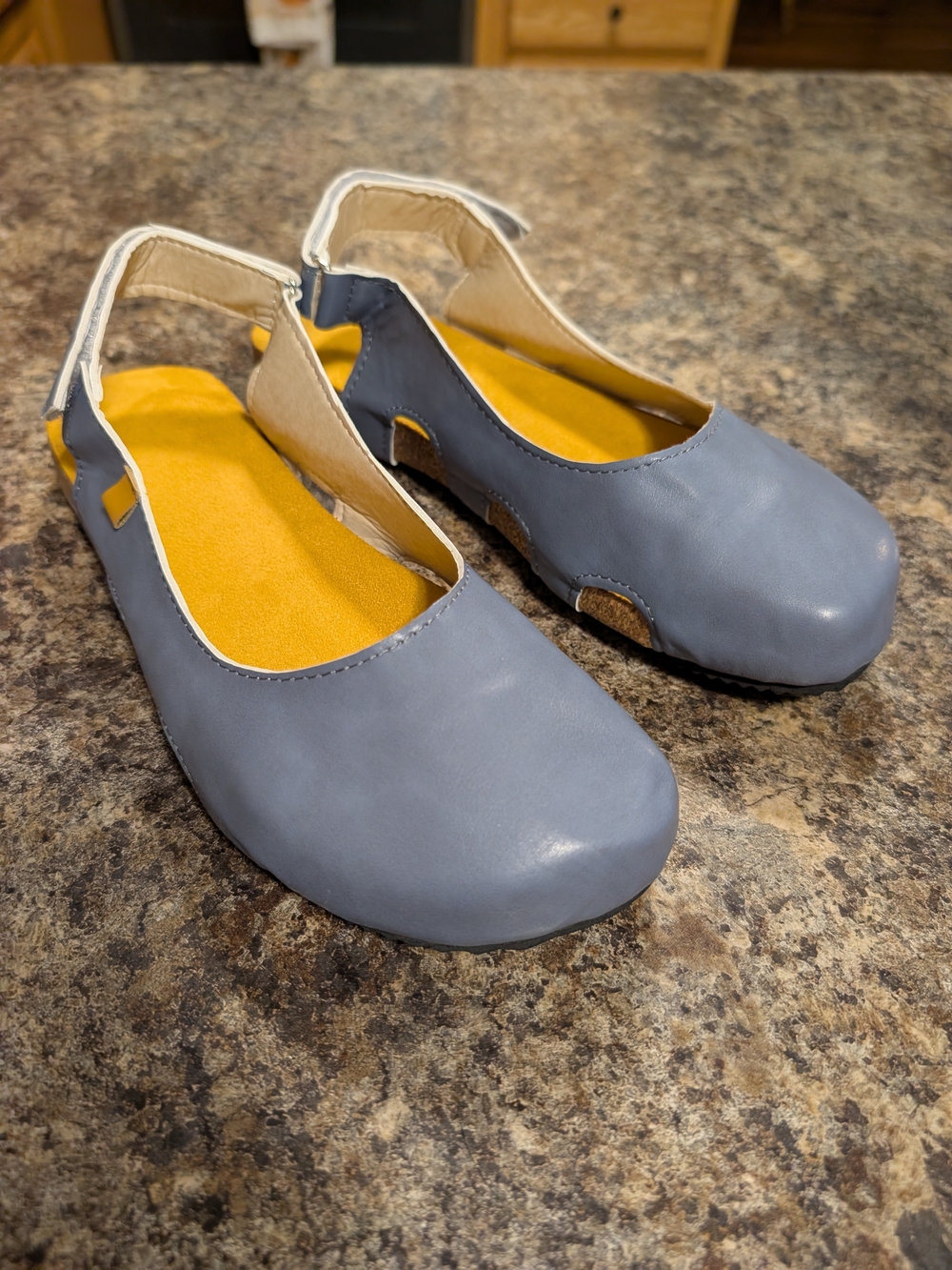 Women's Blue Slingback Flat Sandals